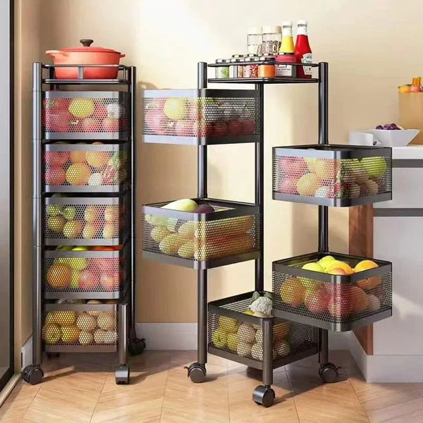 Rotating Multifunctional Storage Rack with wheels - Image 2