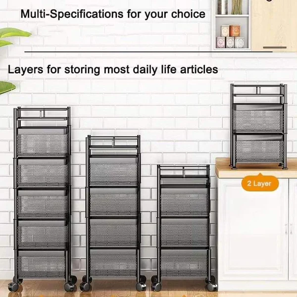 Rotating Multifunctional Storage Rack with wheels - Image 3