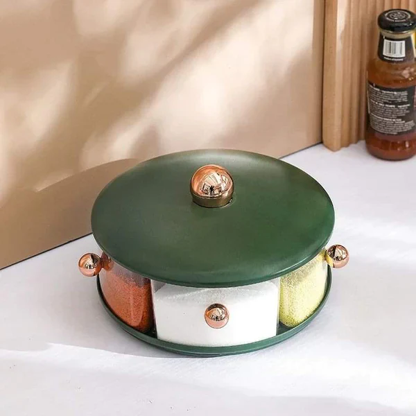 Rotating Seasoning 5 Grid Storage Box - Image 2