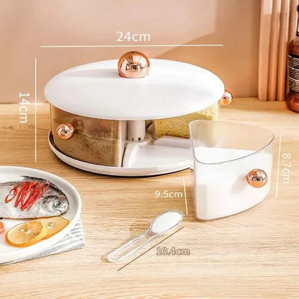 Rotating Seasoning 5 Grid Storage Box - Image 3