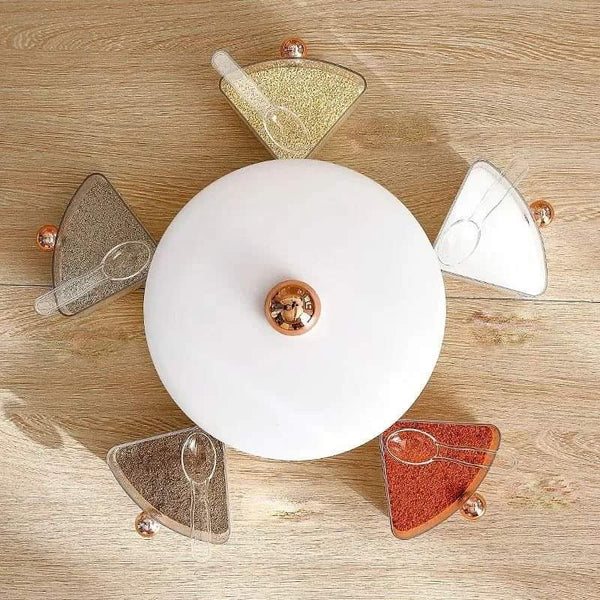 Rotating Seasoning 5 Grid Storage Box - Image 4