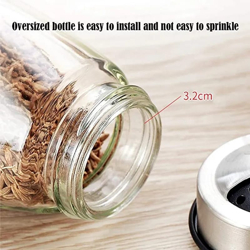 Rotating  Seasoning Glass Jar Storage Set - Image 5
