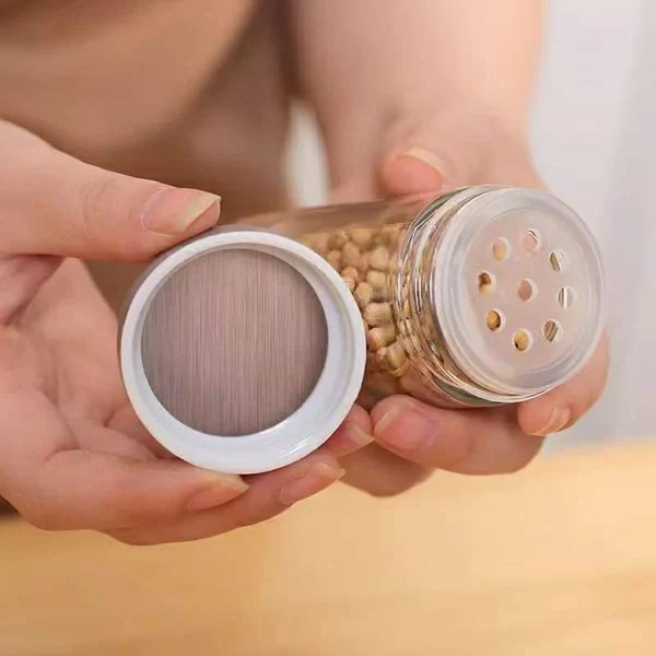 Rotating spice rack with 12 pcs glass bottle - Image 3