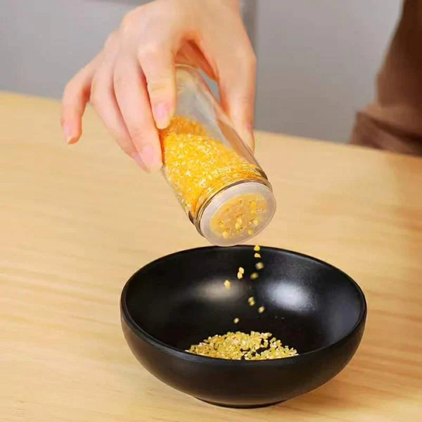 Rotating spice rack with 12 pcs glass bottle - Image 5