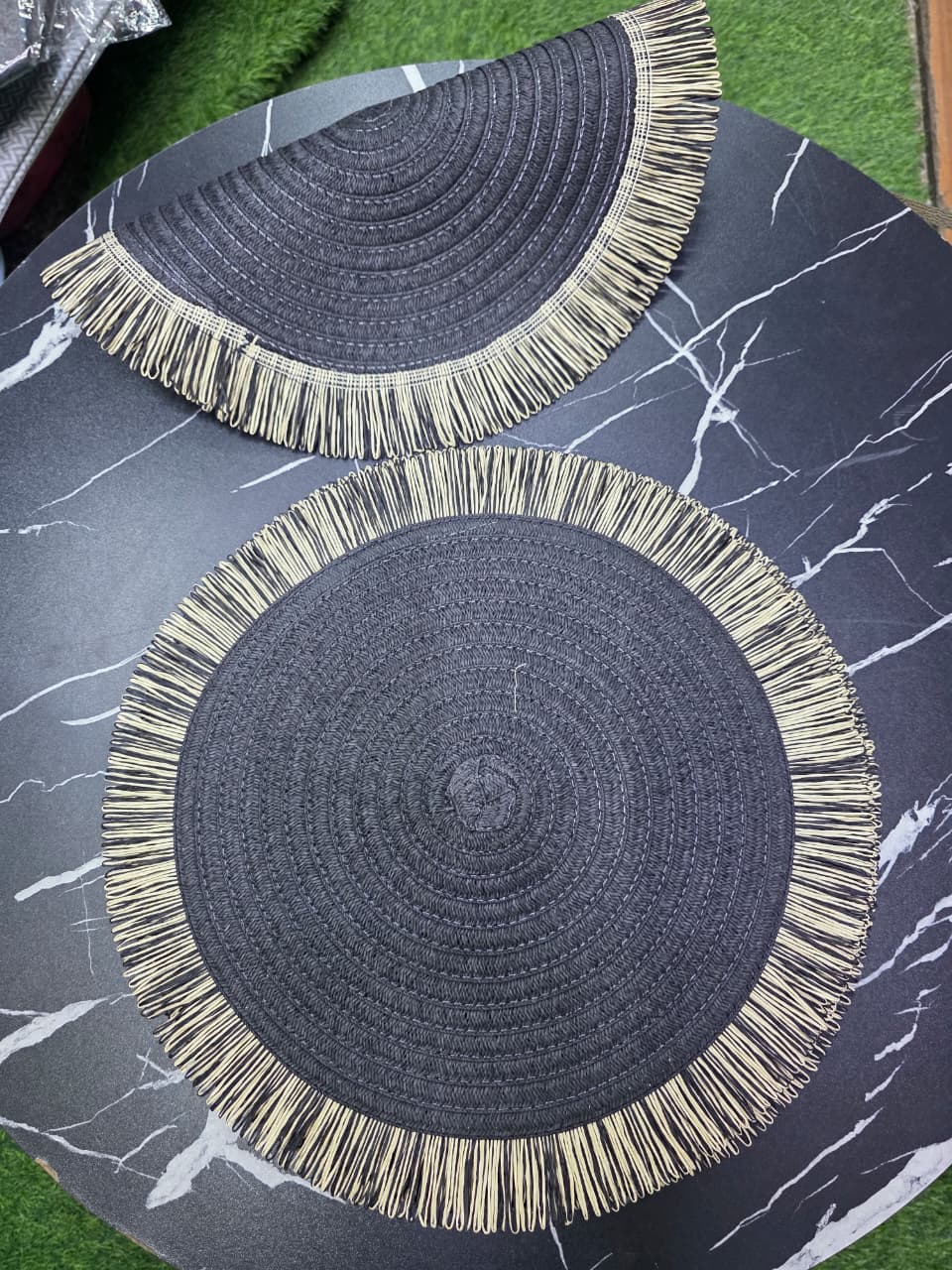Round Braided Table Mats 38cm Heat Resistant Placemats for Dining Table Set of 6 - Image 4