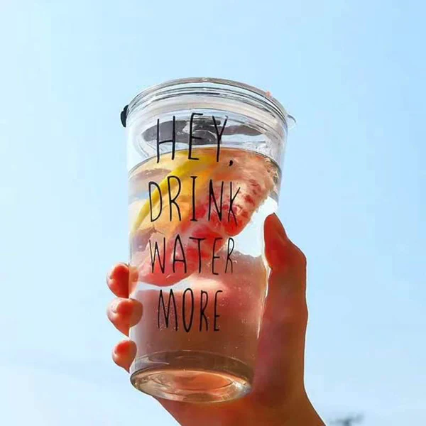 Round Transparent Borosilicate Drinking Glass Cup/Tumbler with lid + Straw - Image 6