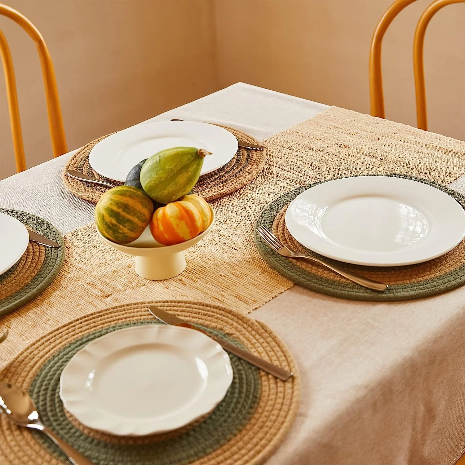 Round Woven Table Placemats Set of 6 - Image 3