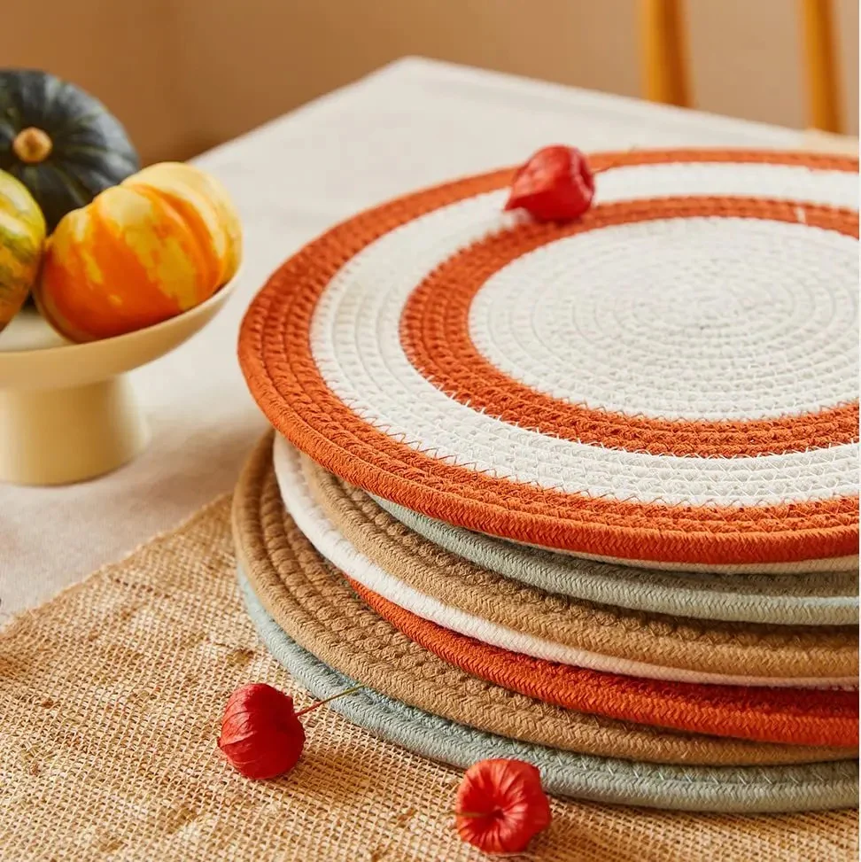 Round Woven Table Placemats Set of 6 - Image 8