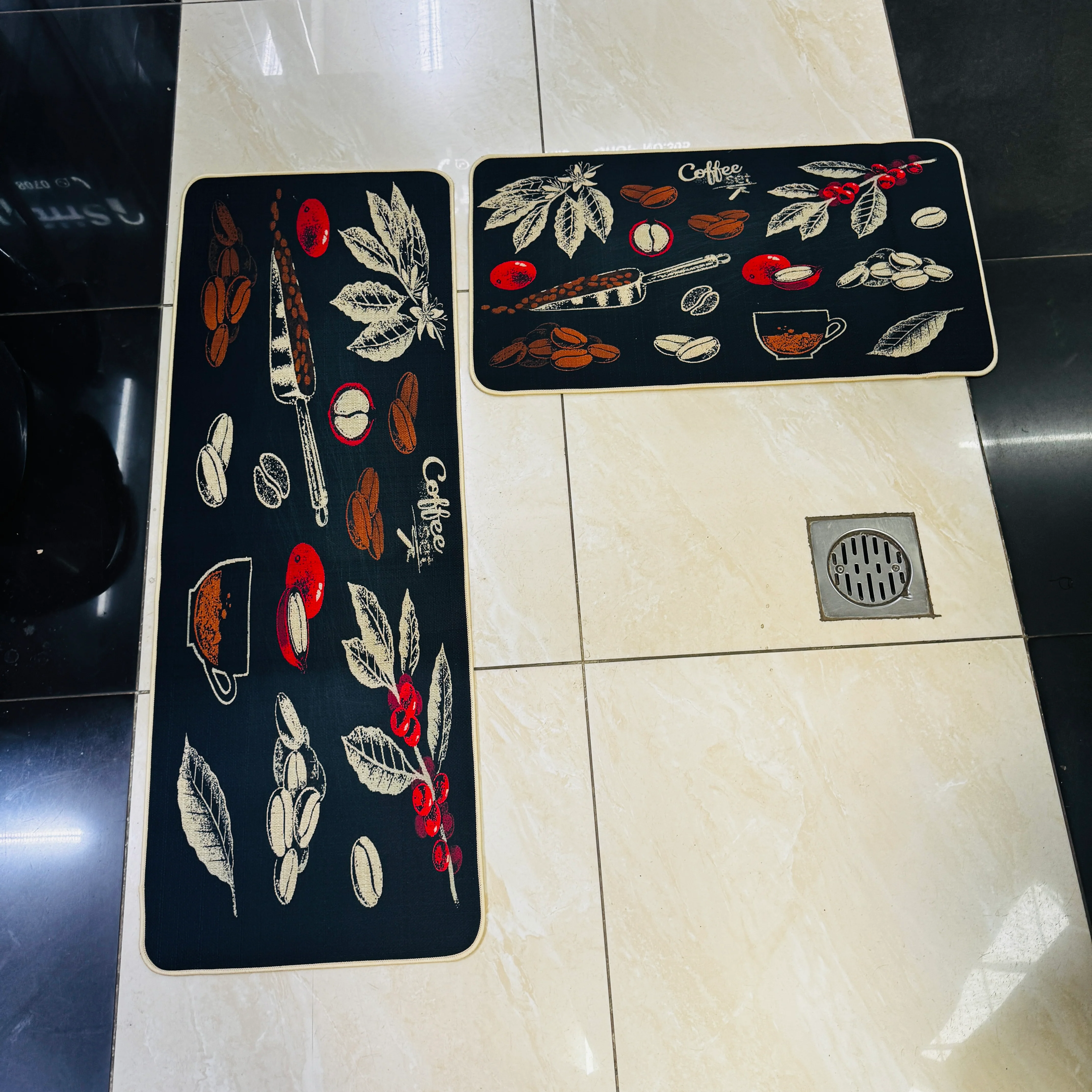 Rubber Bottom Kitchen Floor Mats Non Slip 2pcs Runner Rug Carpets for Kitchen Floor, Sink - Image 3