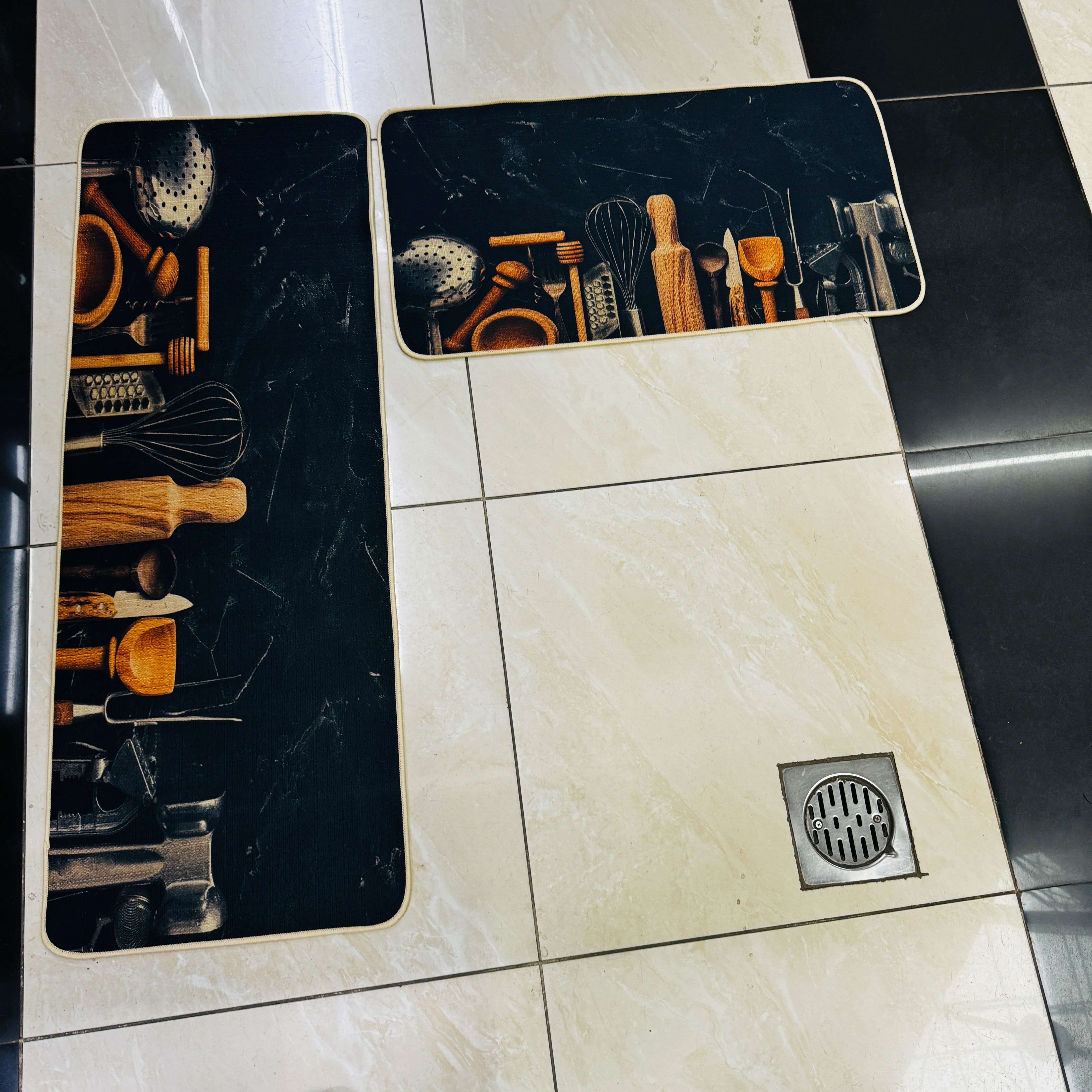 Rubber Bottom Kitchen Floor Mats Non Slip 2pcs Runner Rug Carpets for Kitchen Floor, Sink - Image 6