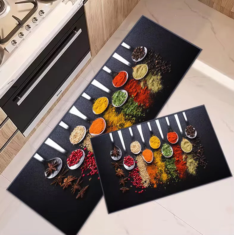 Rubber Bottom Kitchen Floor Mats Non Slip 2pcs Runner Rug Carpets for Kitchen Floor, Sink - Image 8