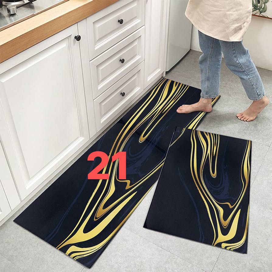 Rubber Bottom Kitchen Floor Mats Non Slip 2pcs Runner Rug Carpets for Kitchen Floor, Sink - Image 9
