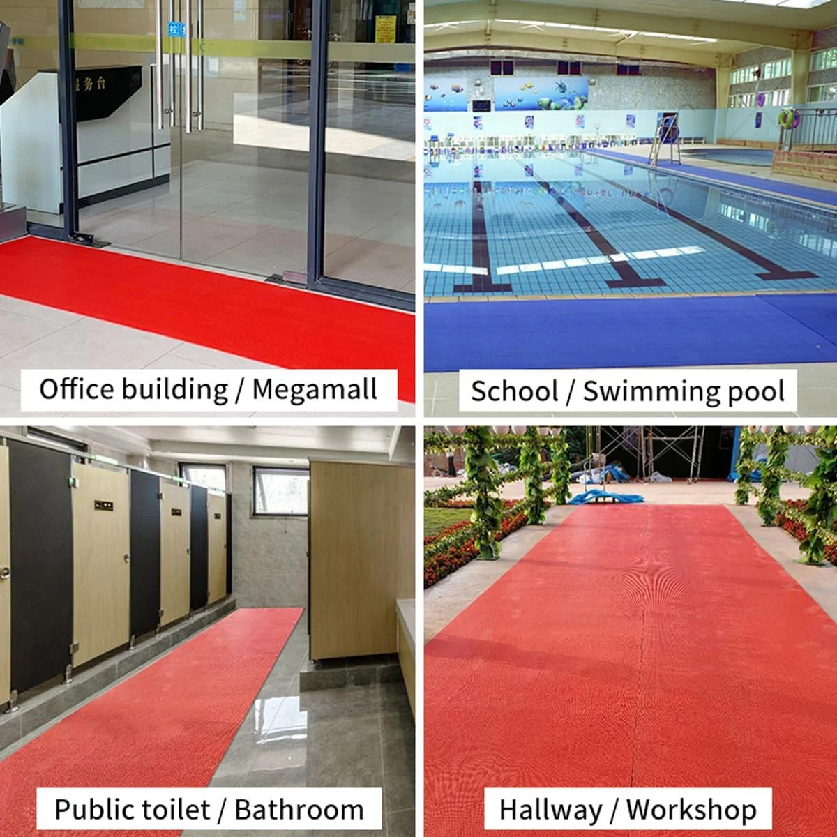 Rubber Mat PVC Non Slip Durable Floor Mat Heavy Duty Matt with Drainage Holes - Image 2