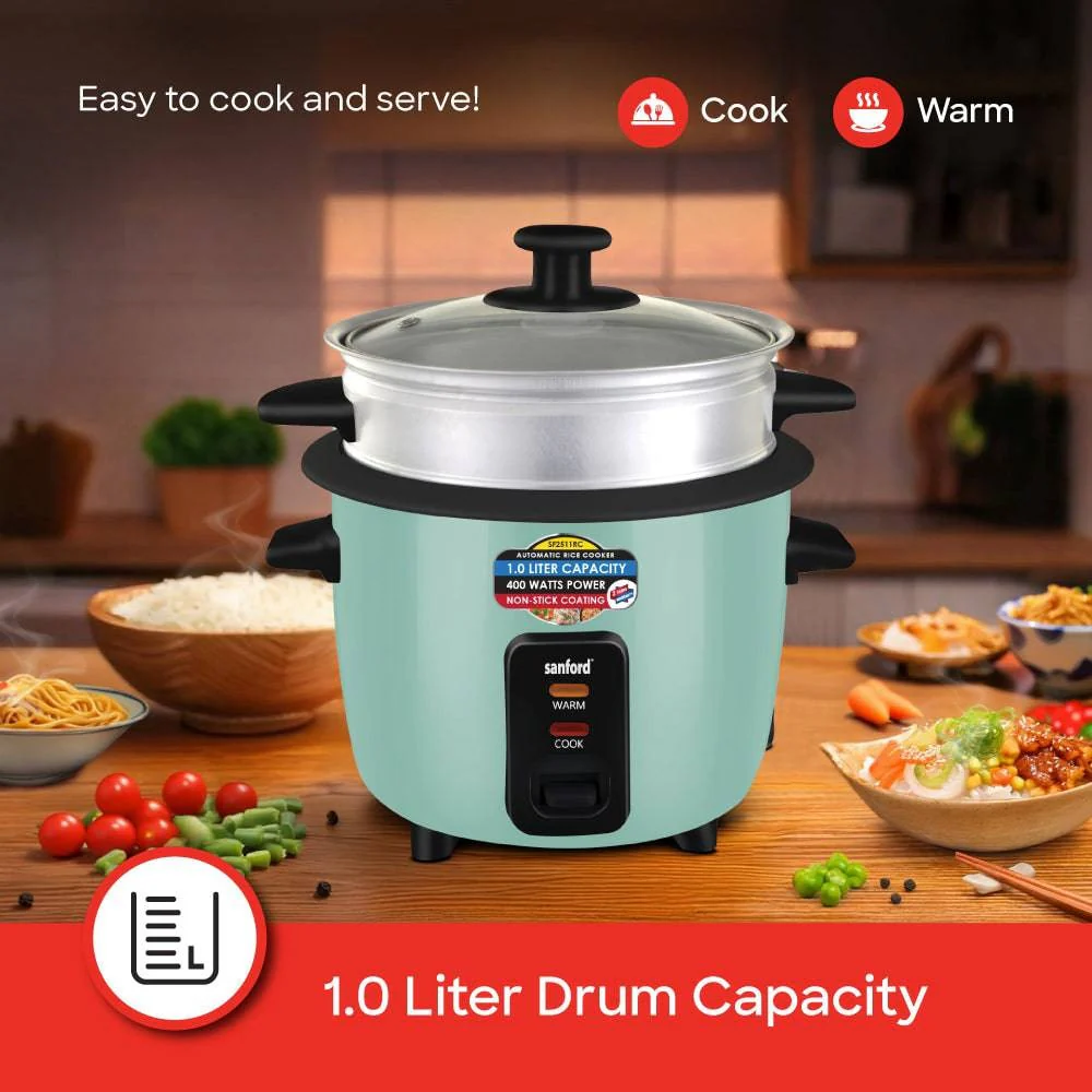 Sanford 1.0L Electric Rice Cooker With Steamer - Image 4