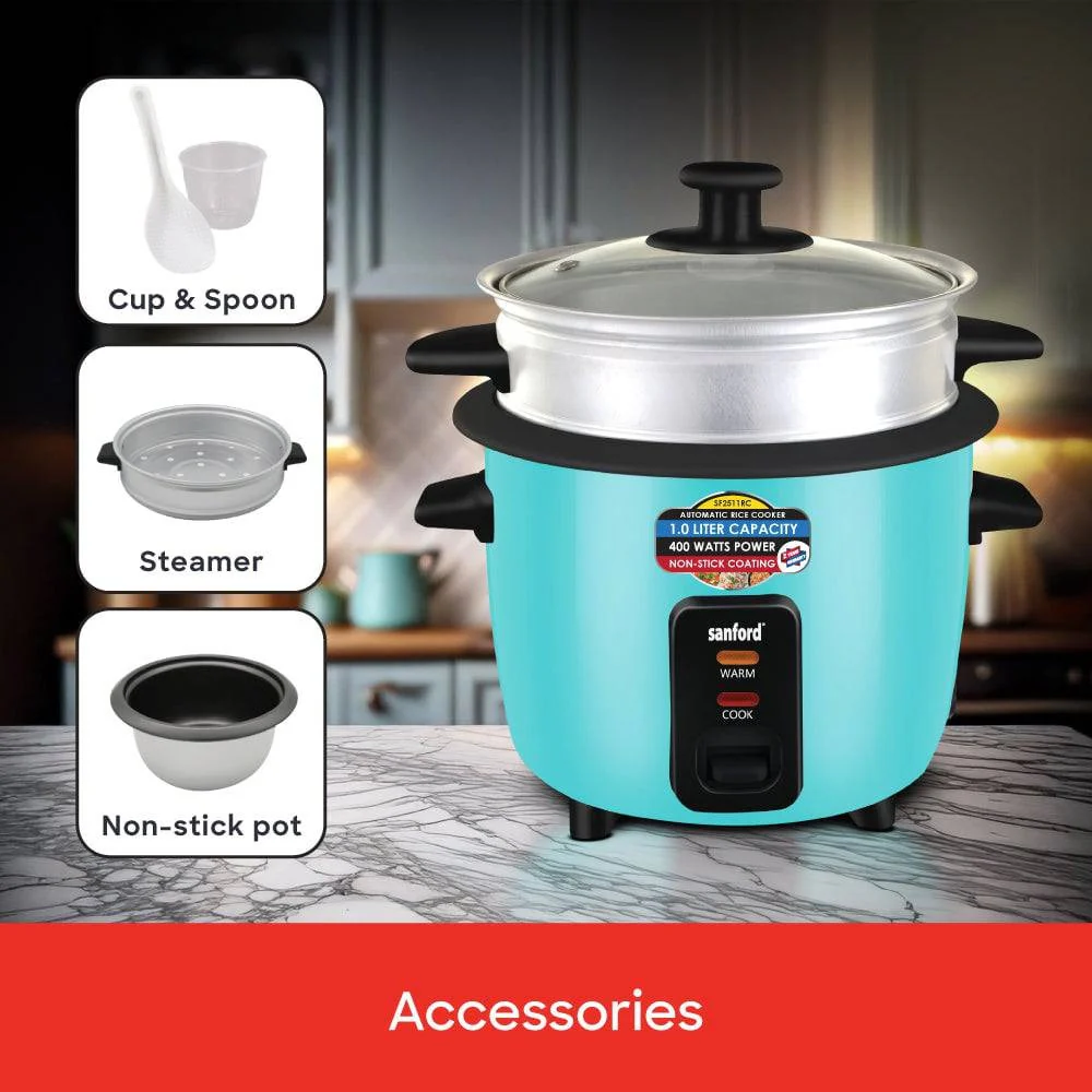 Sanford 1.0L Electric Rice Cooker With Steamer - Image 5