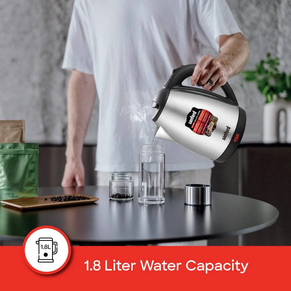 Sanford 1.8L Electric Kettle (1500W) – Stainless Steel Fast Boil - Image 3