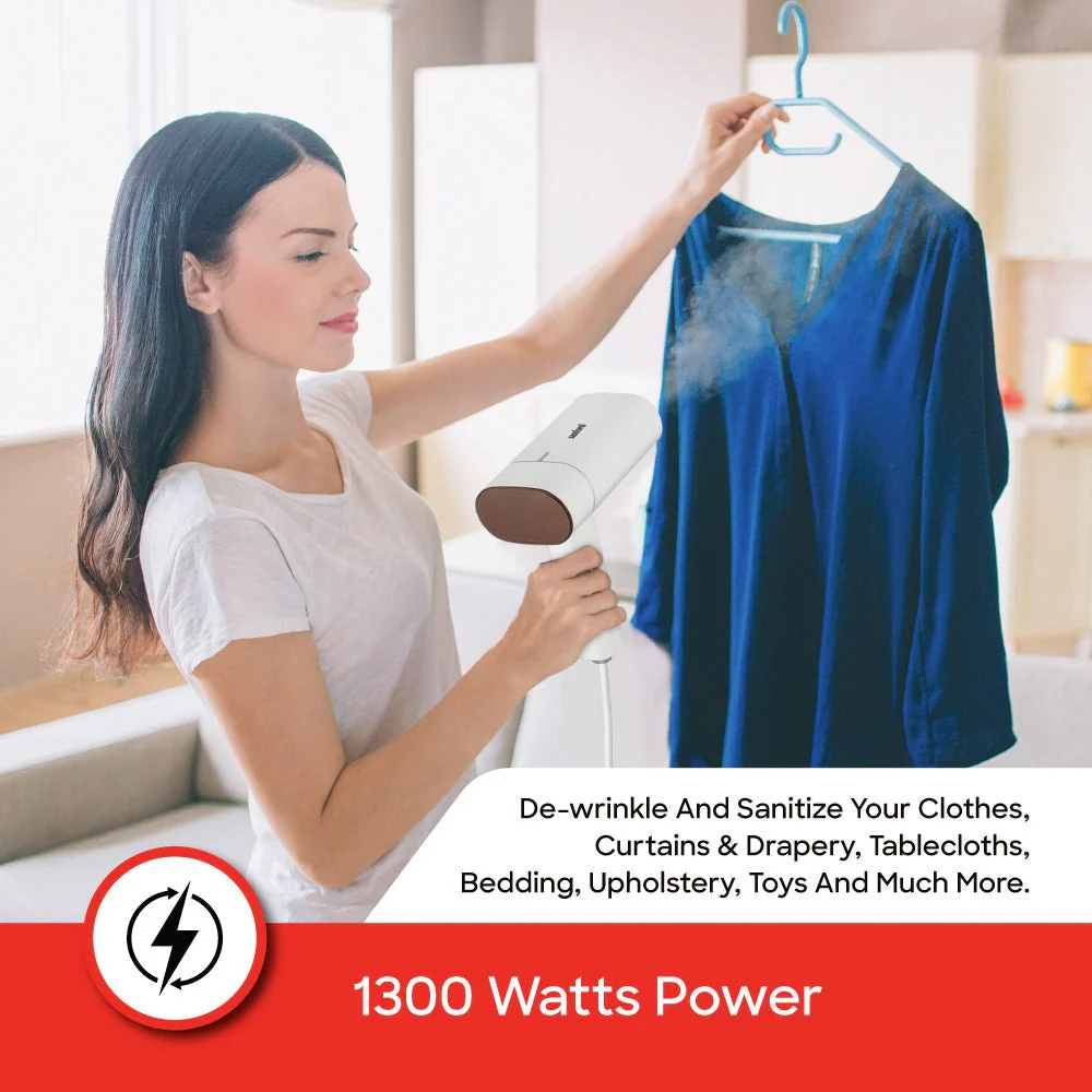 Sanford 1300W Travel Garment Steamer with Foldable Handle & Brush - Image 4
