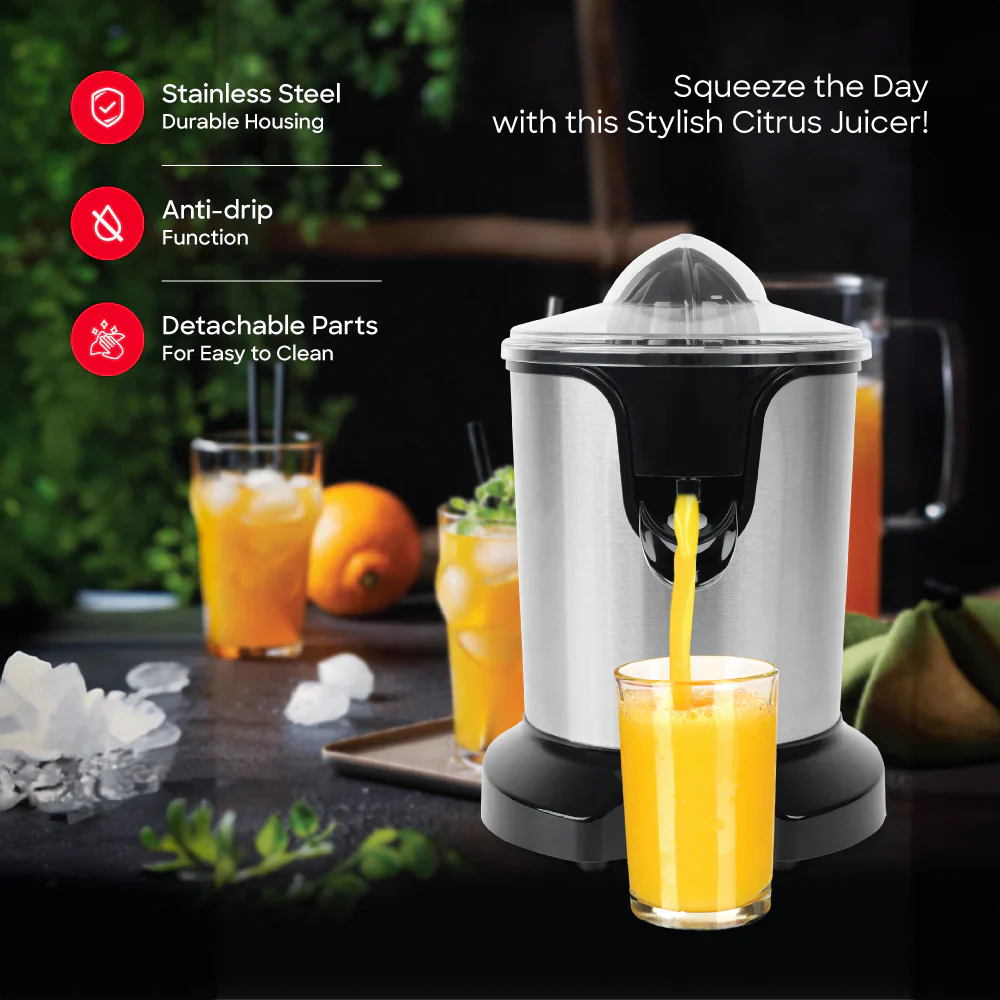 Sanford 2-in-1 Citrus Juicer with Adjustable Pulp Filter and Stainless Steel Housing - Image 3