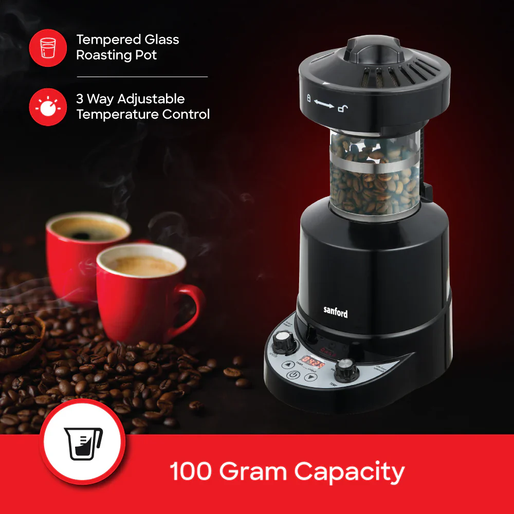 Sanford 2100W Electric Coffee Roaster with Air Roasting Technology and Digital LED Display - Image 3