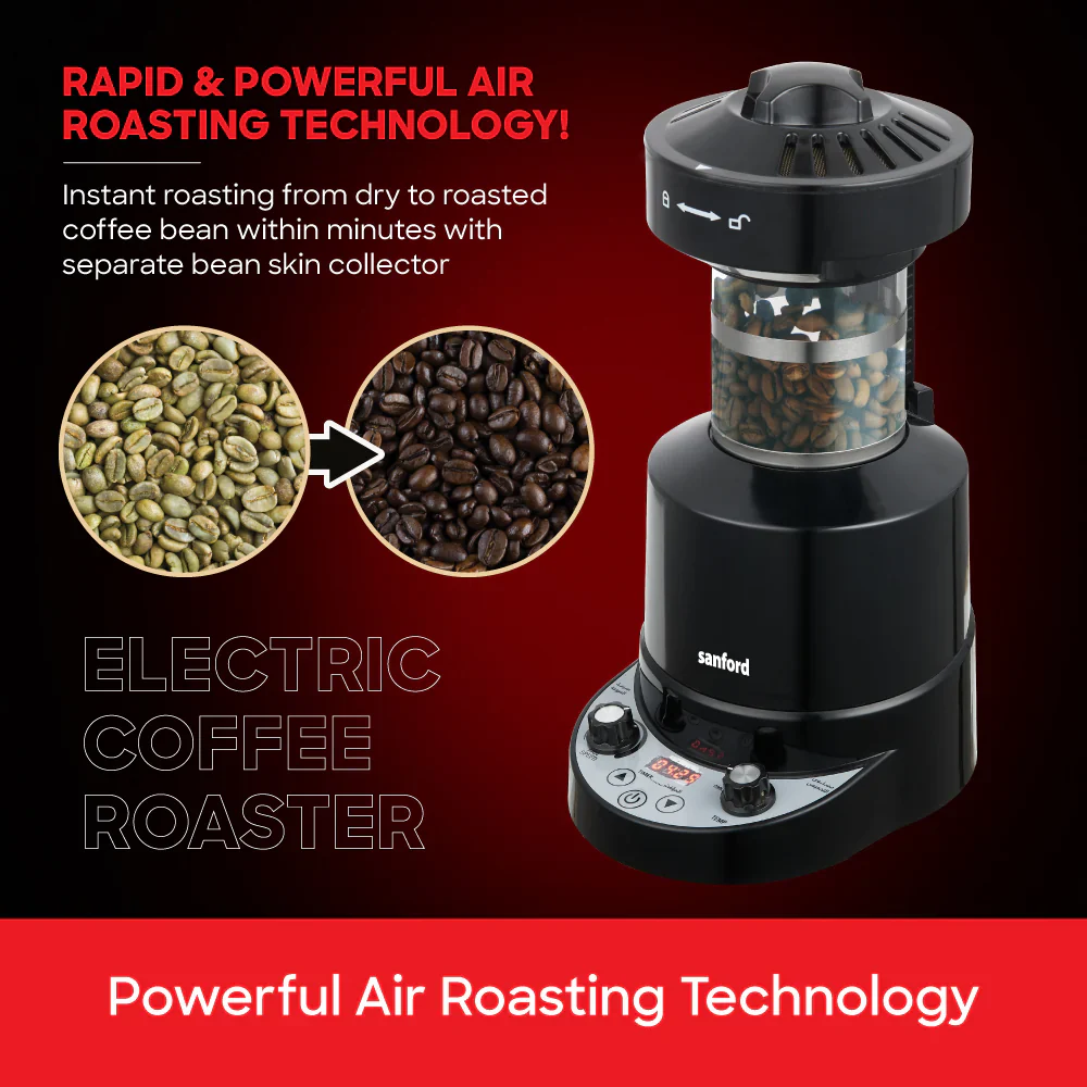 Sanford 2100W Electric Coffee Roaster with Air Roasting Technology and Digital LED Display - Image 5