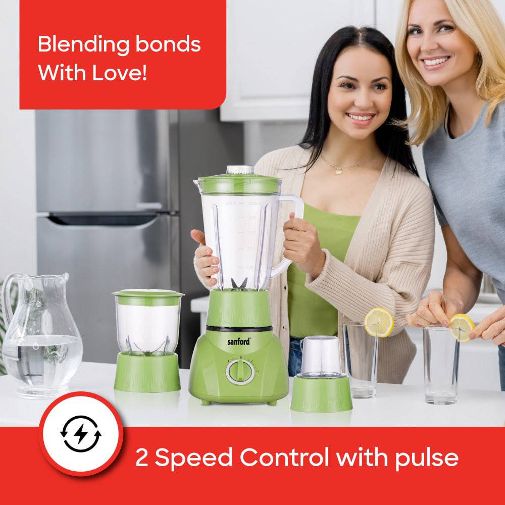 Sanford 3-in-1 Blender, Mincer & Mill | 1600ml Jar | 400W Motor | 2-Speed Control | Stainless Steel Blades - Image 4