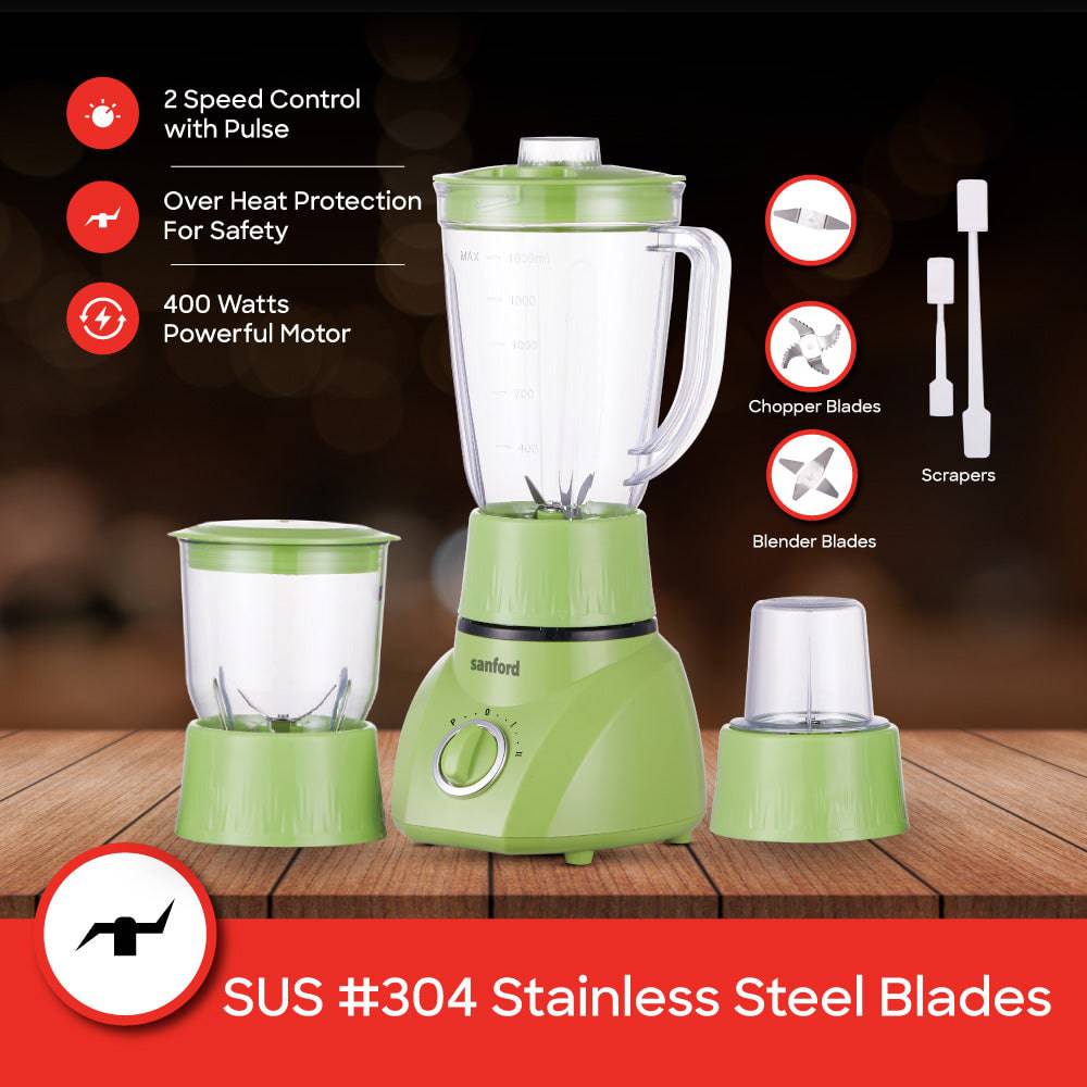 Sanford 3-in-1 Blender, Mincer & Mill | 1600ml Jar | 400W Motor | 2-Speed Control | Stainless Steel Blades - Image 6