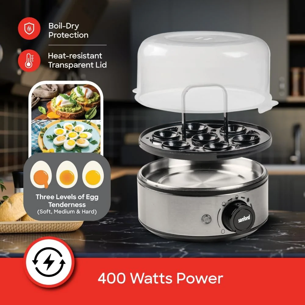 Sanford 400W Electric Egg Boiler (7 Eggs) – Timer & Auto Shut-Off - Image 2