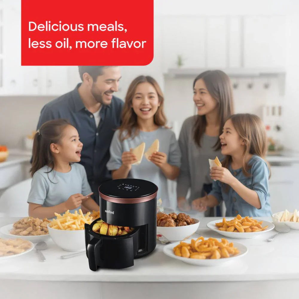 Sanford 4L Digital Air Fryer with LED Display and Non-Stick Basket | 360° Hot Air Circulation | 80–200°C Adjustable Temperature - Image 2