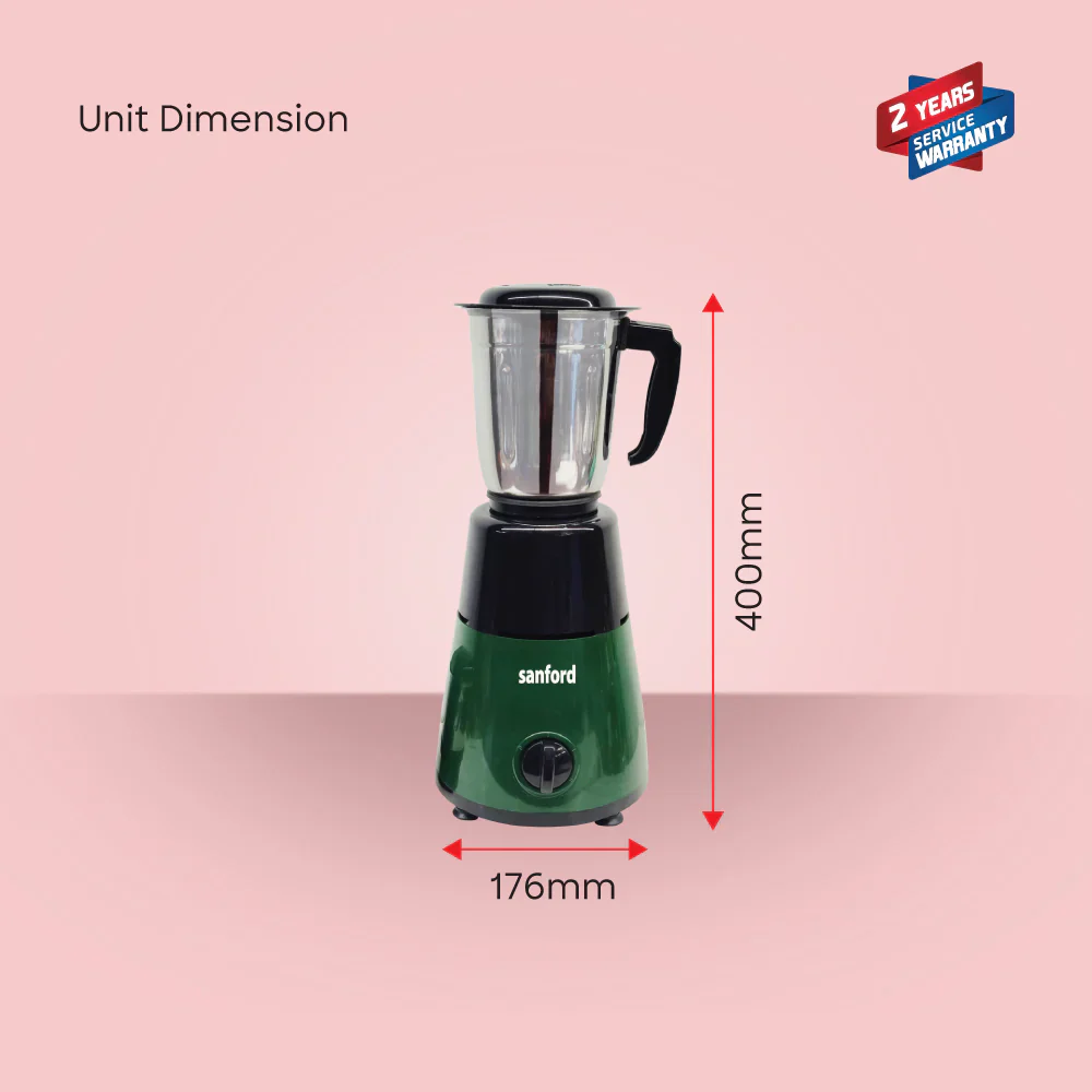 Sanford 550W Mixer Grinder | 1.2L Blending Jar & 0.4L Chutney Jar | 3-Speed Control | Stainless Steel Blades - Image 5