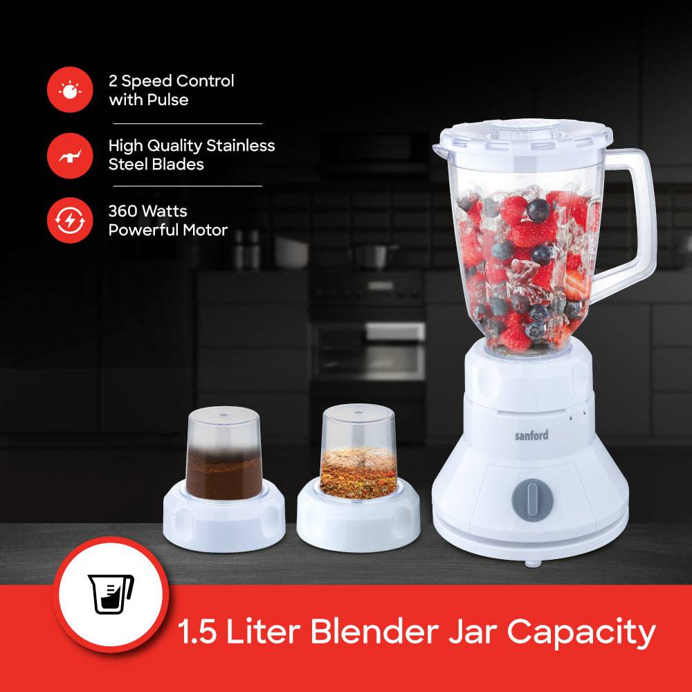 Sanford 800W 3-in-1 Hand Blender & Mixer | Turbo Speed | Stainless Steel Blades | 1.5L Jar | 2-Speed Control - Image 5