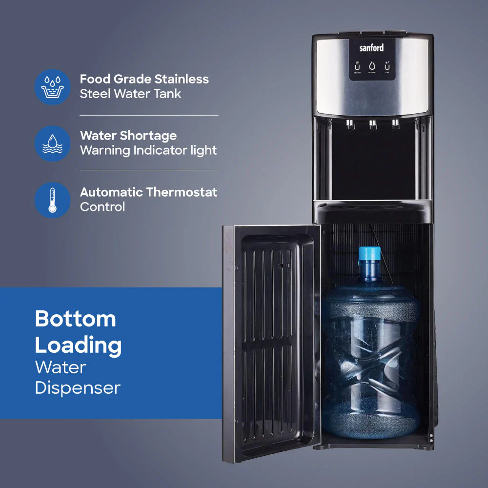 Sanford Bottom Load Hot, Cold & Normal Water Dispenser | #304 Stainless Steel Tank | Compressor Cooling | 520W Power - Image 4