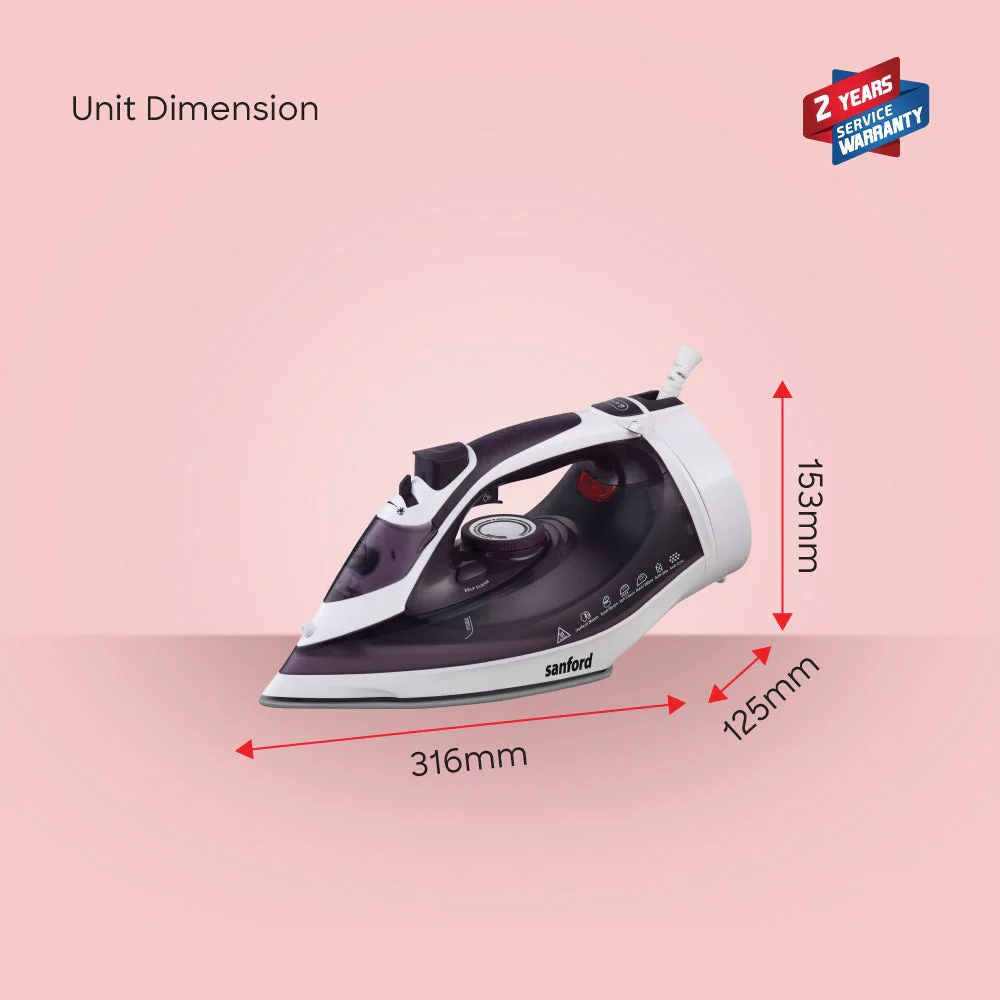 Sanford Cordless Steam Iron Box | 2200W | 360° Easy Dock | Ceramic Soleplate | 350ml Tank | 5 Steam Modes - Image 6