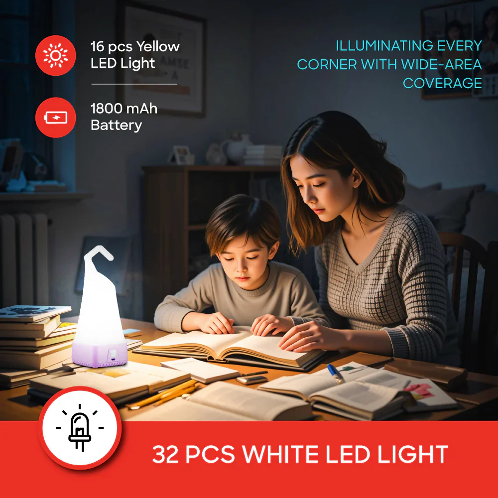 Sanford Rechargeable 5W LED Lantern with 7 Modes and 24-Hour Runtime | Dual White & Yellow Light | USB Charging - Image 3