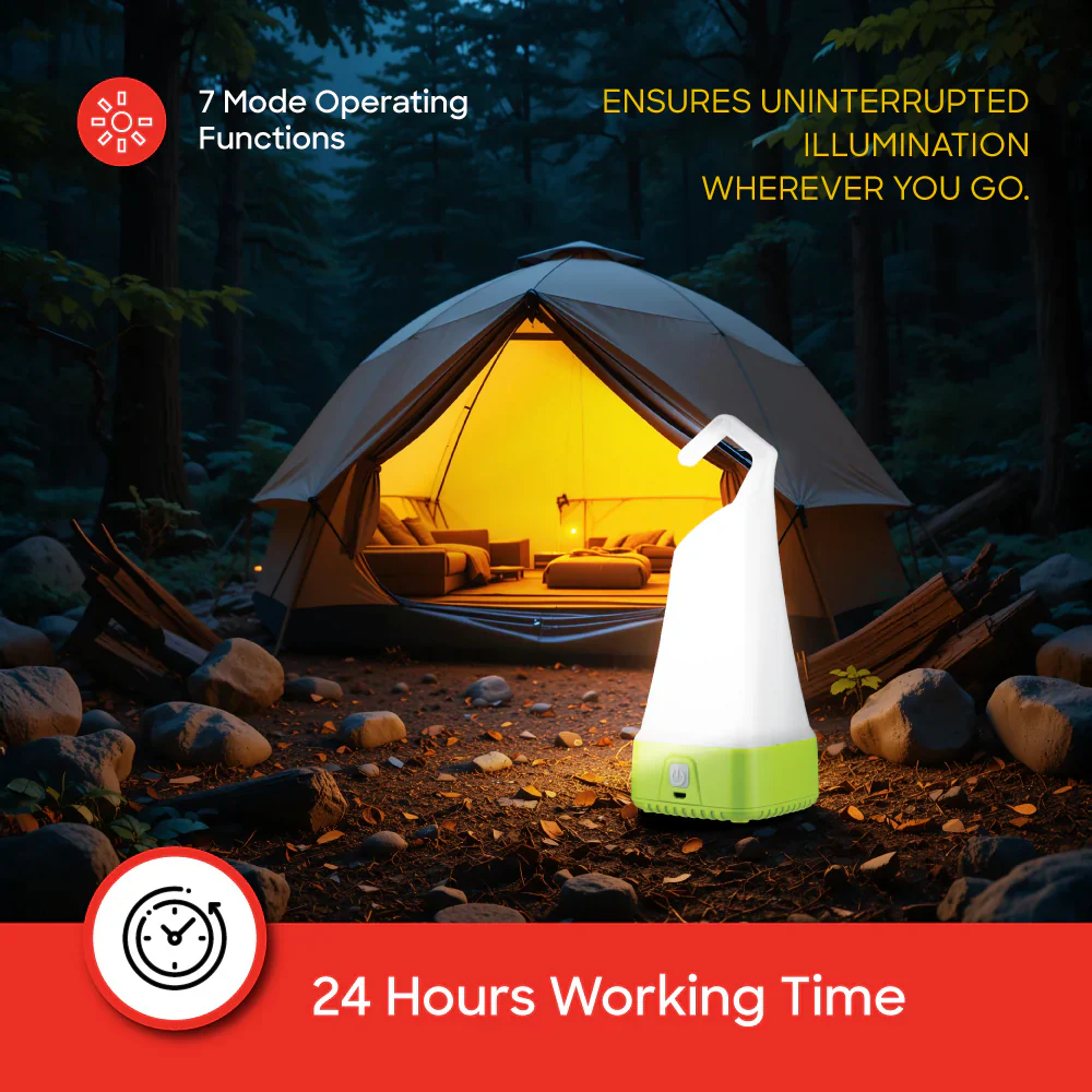 Sanford Rechargeable 5W LED Lantern with 7 Modes and 24-Hour Runtime | Dual White & Yellow Light | USB Charging - Image 4