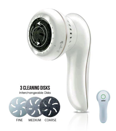 Sanford Rechargeable Callus Remover | 3 Cleaning Disks | Vacuum Function | 2 Speed Control | 60-Min Runtime - Image 2