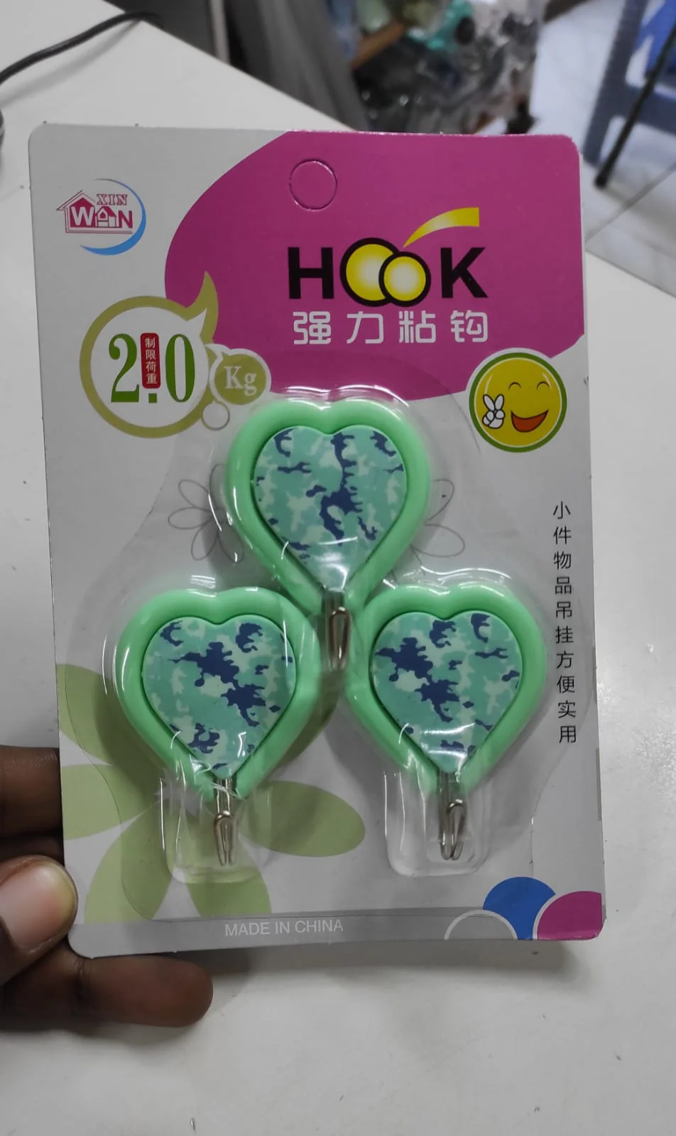 3pc set Self Adhesive Wall-Mounting Hooks - Image 2