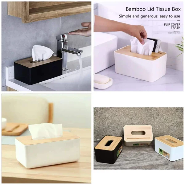 Serviette Holder with bamboo lid - Image 2