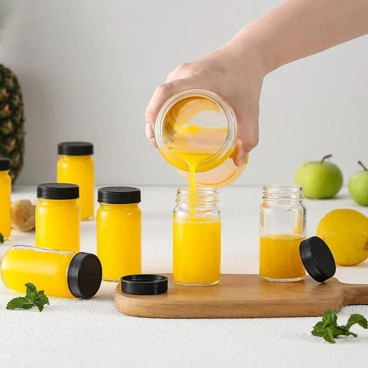 6pcs Ginger Shot Bottles Glass Juice Shot Gingershots Bottles with Caps for Wellness Shot - Image 2