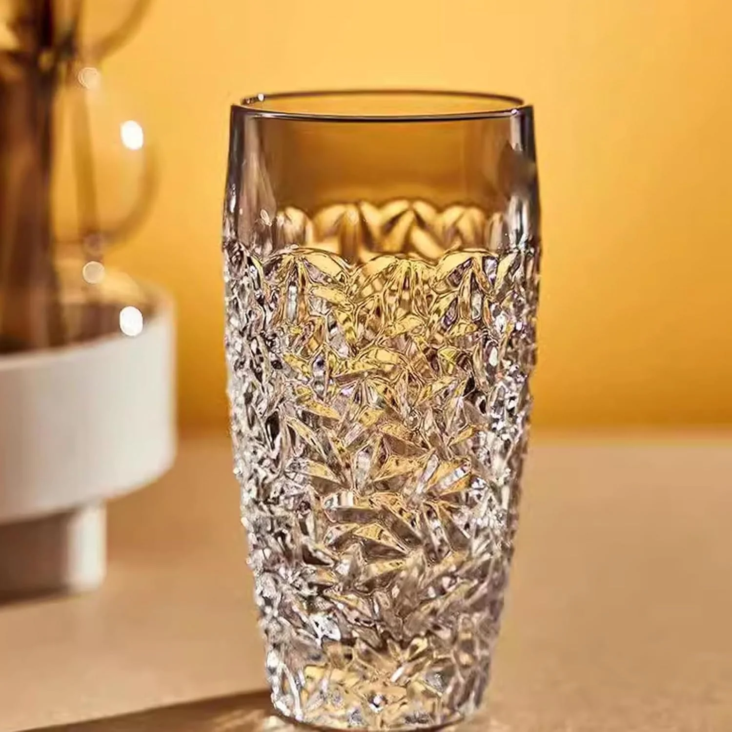 Set of 6 Luxury Highball Glasses – 12oz Cut-Glass Water & Cocktail Drinking Cups - Image 3