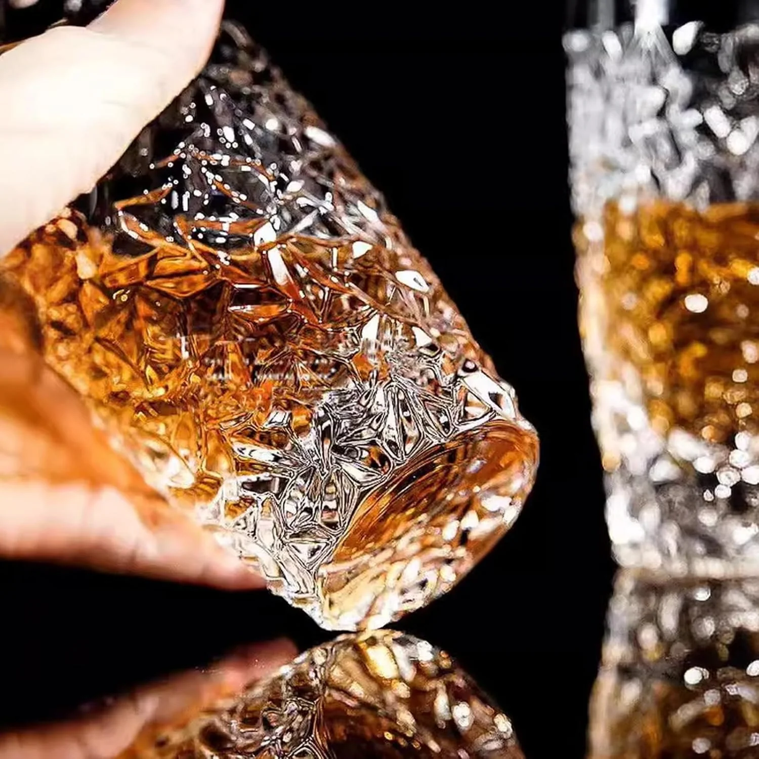 Set of 6 Luxury Highball Glasses – 12oz Cut-Glass Water & Cocktail Drinking Cups - Image 4