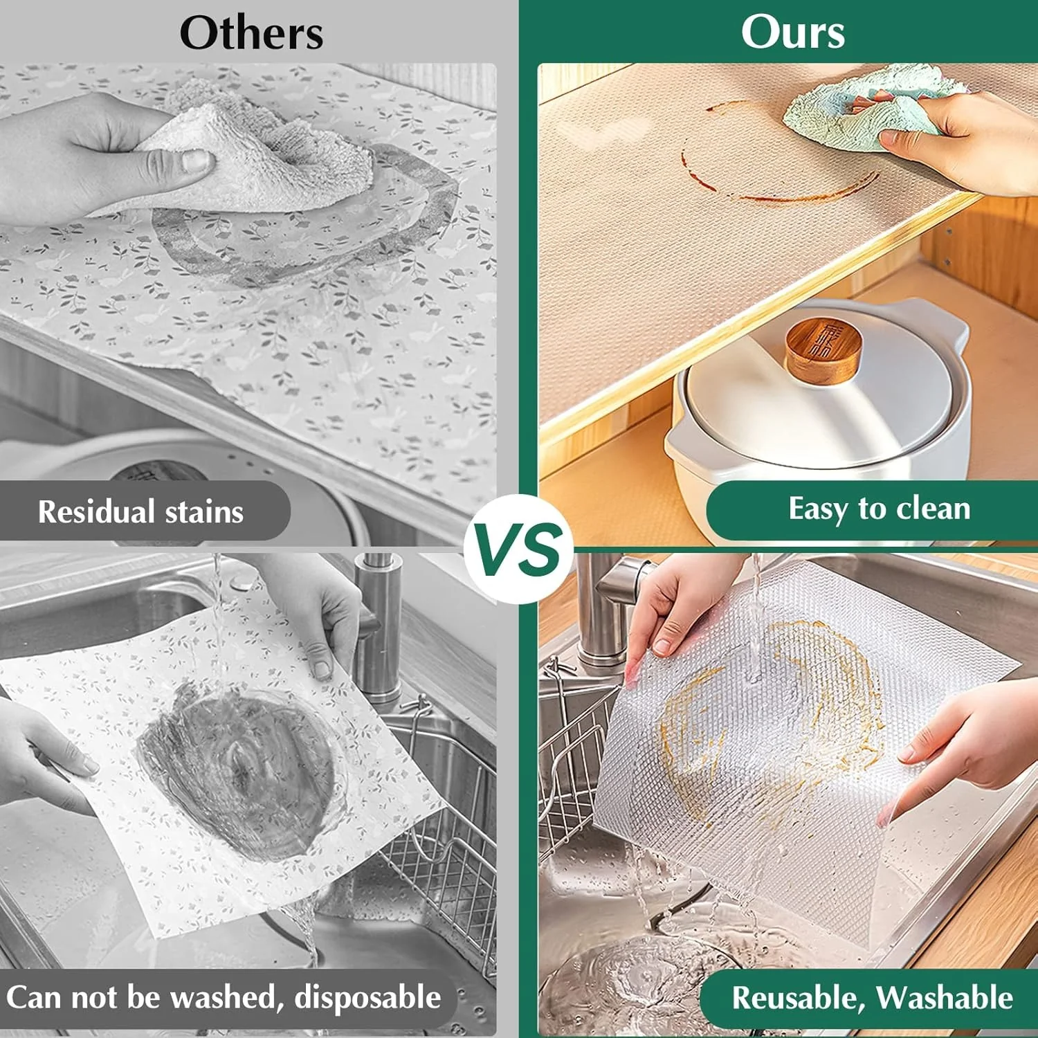 Shelf Liner for Kitchen Drawer Liner Cabinet Liner Non-Adhesive Reusable Easy to Clean 45*150cm - Image 6