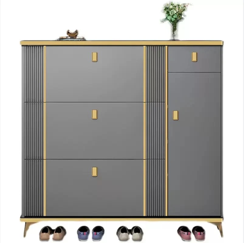 Shoe Rack Cabinet With Flip Doors Modern Shoe Storage Cabinet For Entryway - Image 3