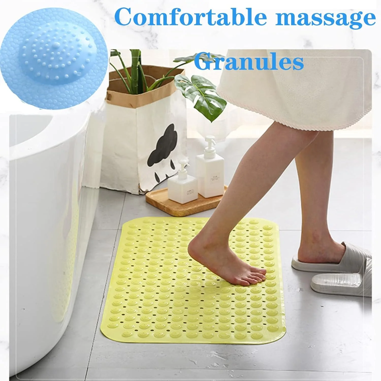 Shower Bathroom Mat Non Slip,Machine Washable, Extra Long Bathtub Mats - Image 3