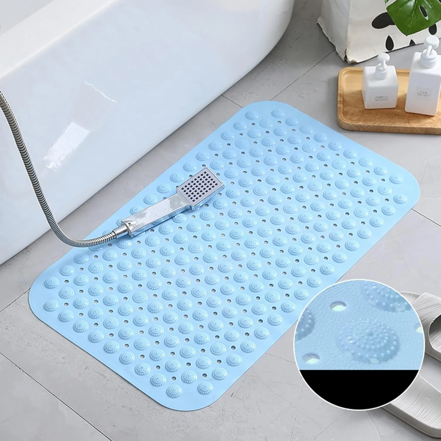 Shower Bathroom Mat Non Slip,Machine Washable, Extra Long Bathtub Mats - Image 4