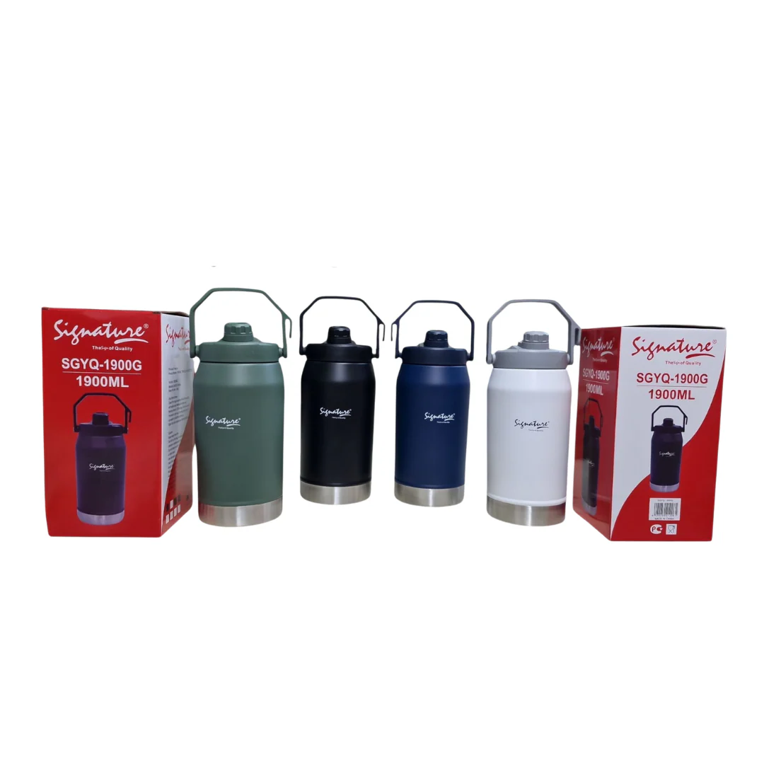 Signature  | 1900ML Stainless Steel Sports Water Bottle  Leak-Proof, Vacuum Insulated, Portable - Image 2