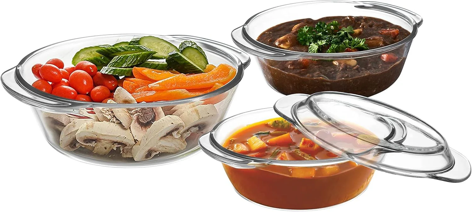 High Borosilicate Glass Casserole with Lid - Image 4