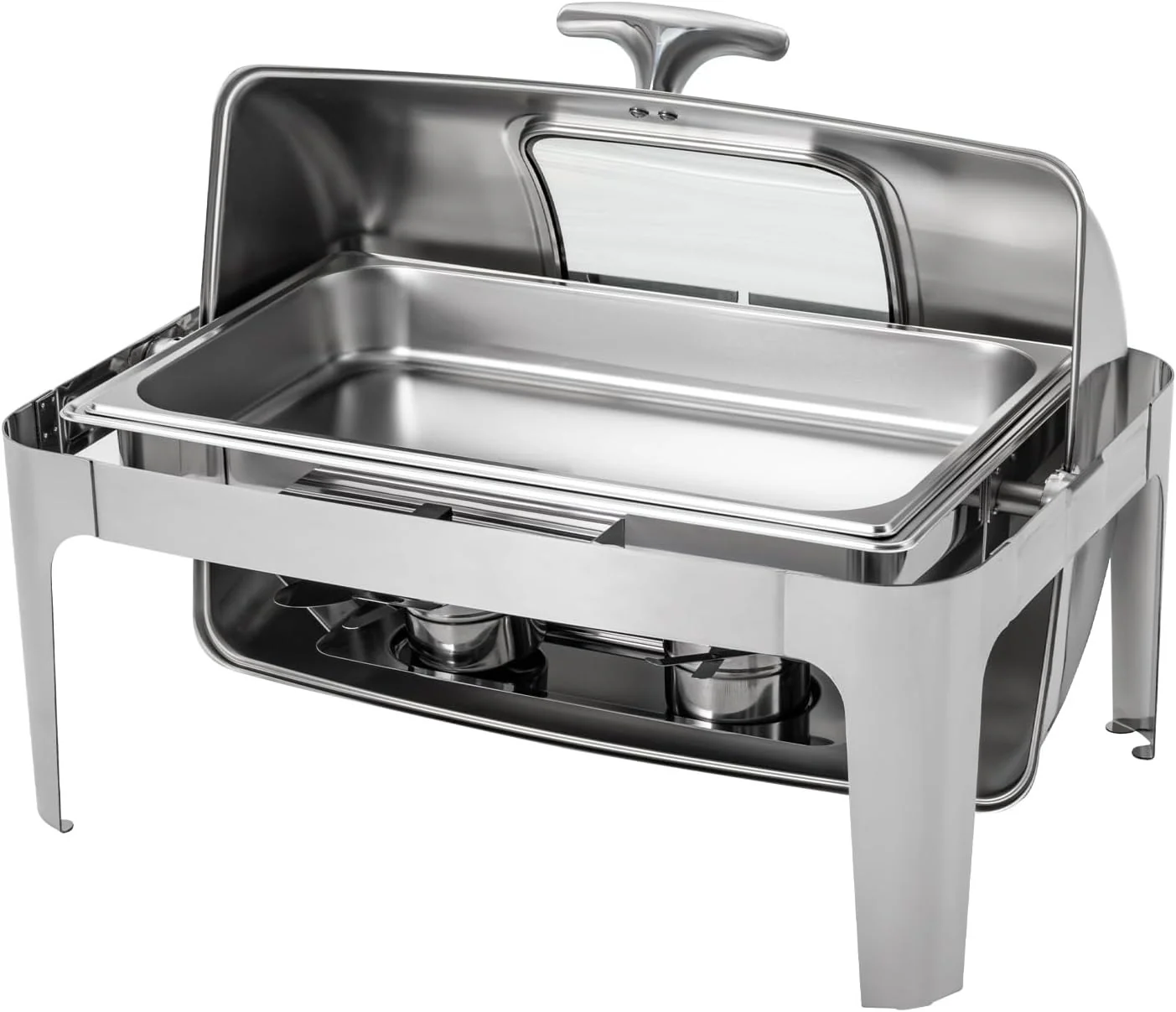 Signature 6L Gold Rolltop Chafing Dish with Glass Window – Elegant Buffet Food Warmer - Image 2