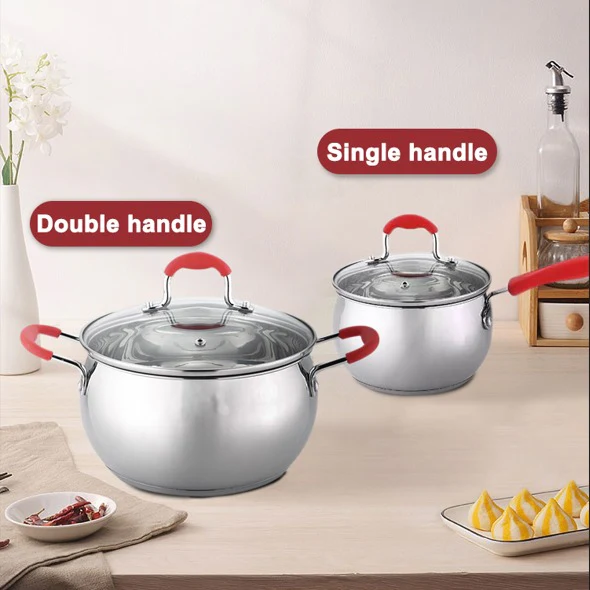 Signature Home Cooking Pot Set Stainless Steel Cookware Set Pots and Pans Kitchen - Image 3