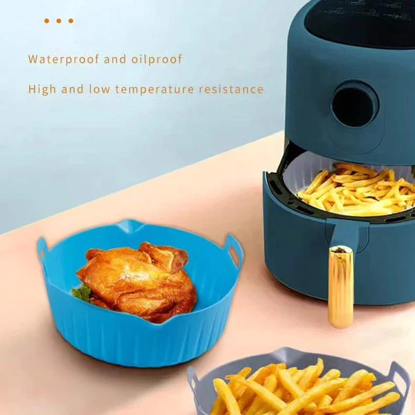 Reusable Silicone Air Fryer Mats Non Stick Round Liners for Easy Cleaning - Image 2