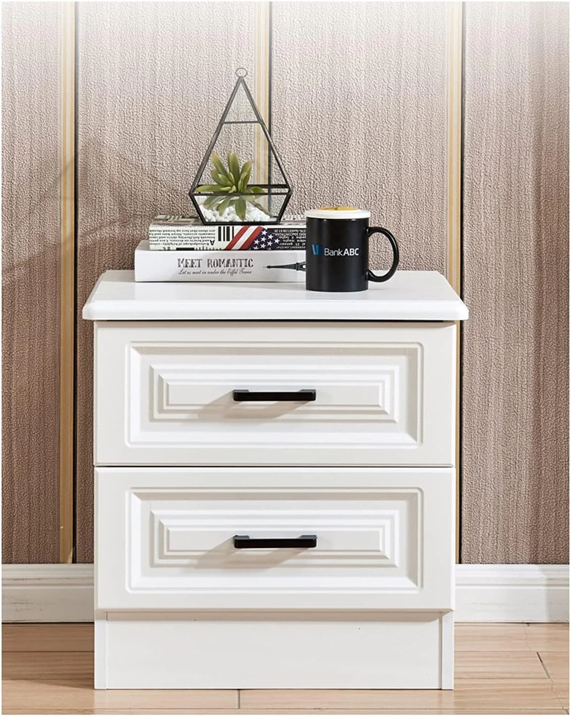 Simplicity Wooden Bedside Table with 2 Drawers, Multifunctional Bedside Table - Image 5